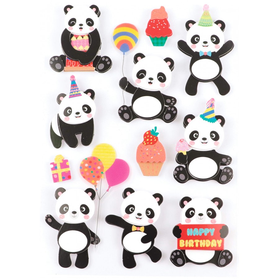 11 stickers effet 3D "Panda"