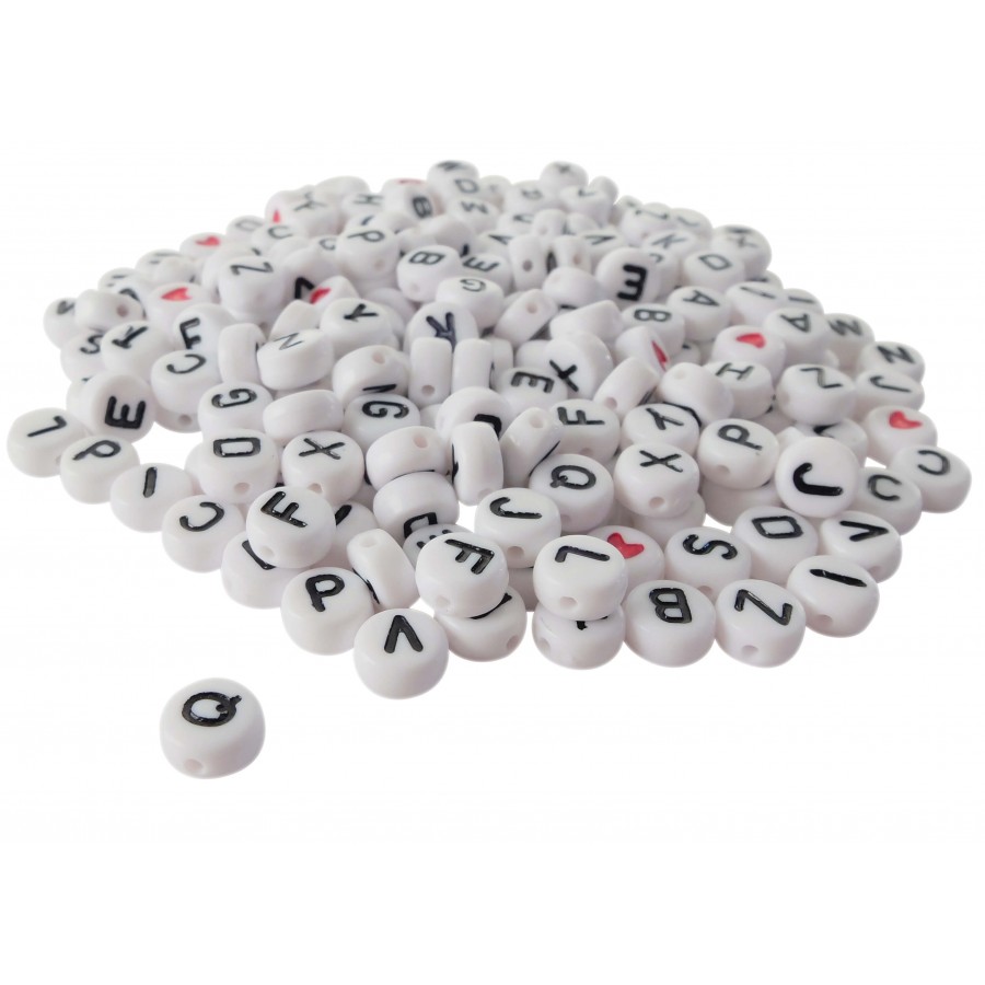 Perles blanches ALPHABET 250g