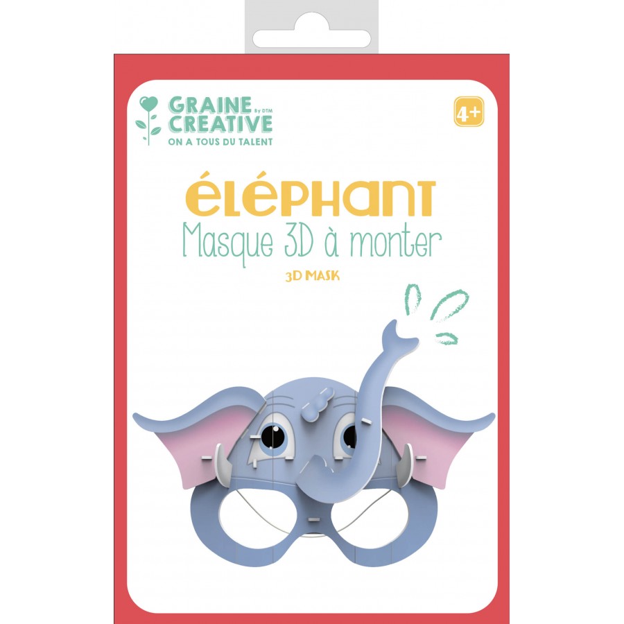 Masque 3D en carton mousse "Eléphant"