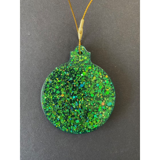 Boule de Noël verte à paillettes