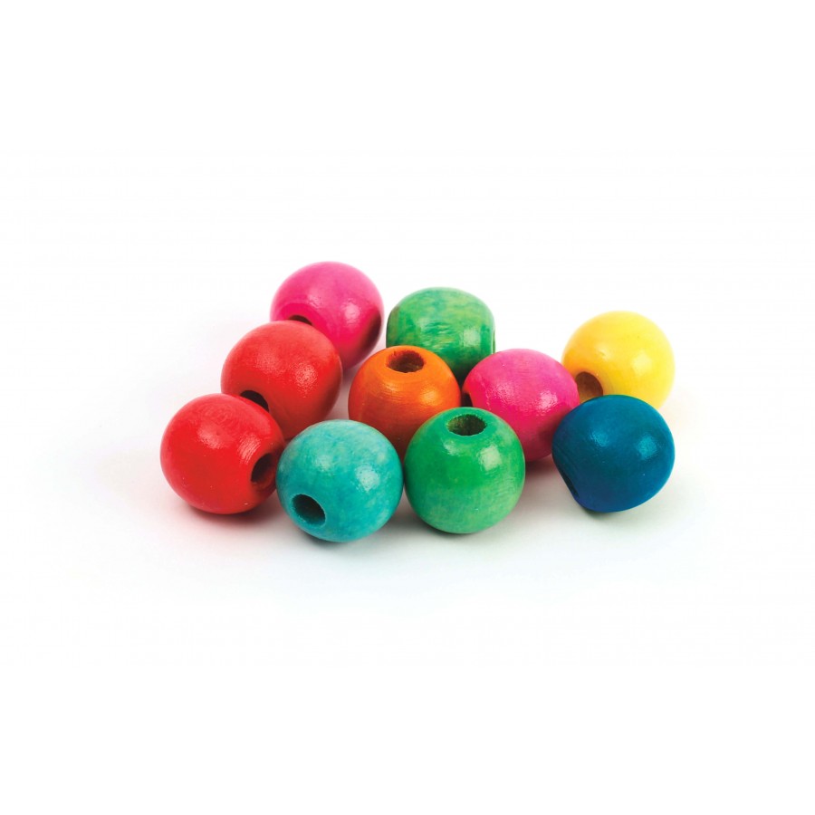 Sachet 50 perles coloris assortis D15/trou 4mm