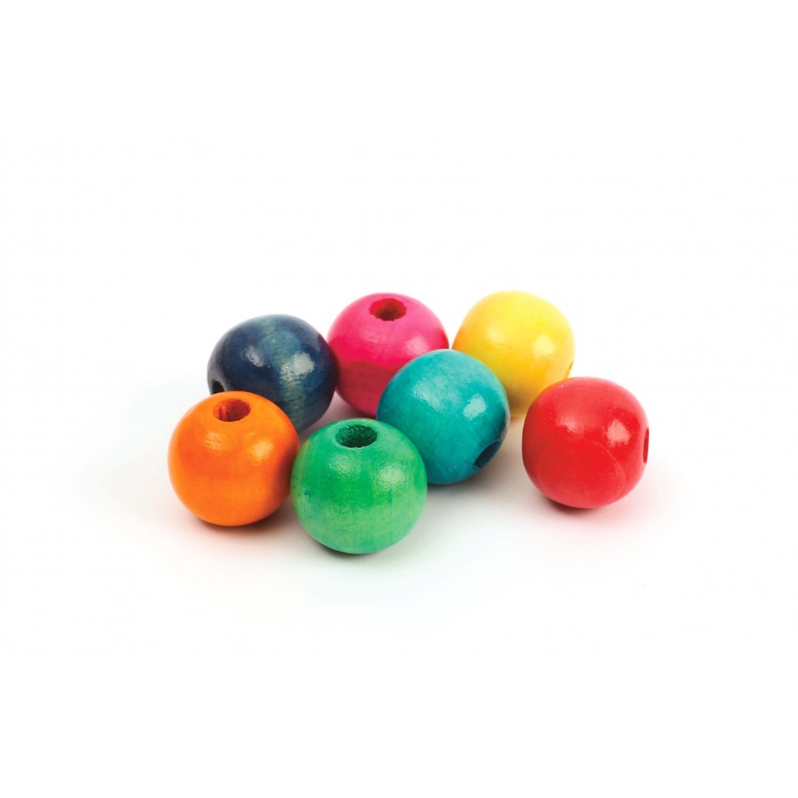 Sachet 50 perles coloris assortis D20/trou 4mm