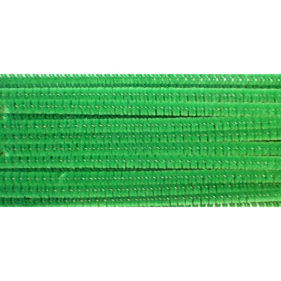 Sachet de 20 brins de chenille " Vert" 6 mm